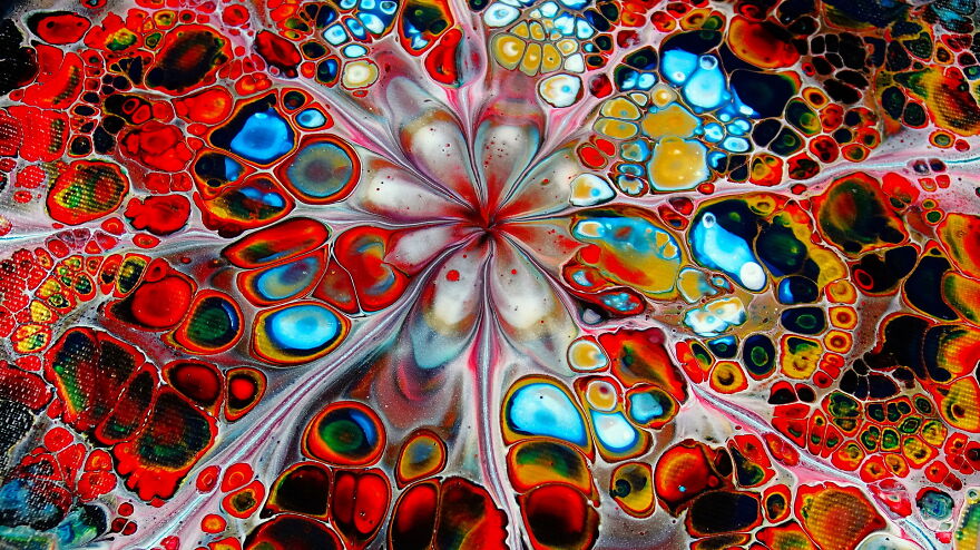 Stained Glass Flower For Christmas ~ Open Cup Technique ~ Acrylic Pouring ~ Fluid Art Stained Glass Flower For Christmas ~ Open Cup Technique ~ Acrylic Pouring ~ Fluid Art