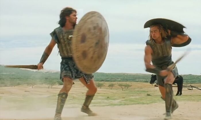 In Troy (2004), Brad Pitt And Eric Bana Did Not Use Stunt Doubles For Their Epic Duel. They Made A Gentleman's Agreement To Pay For Every Accidental Hit. $50 For Each Light Hit, $100 For Each Hard Blow. Pitt Ended Up Paying Bana $750. Bana Didn't Owe Pitt Anything