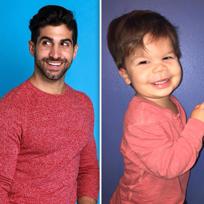 Mom Makes Fun Of Her Model Brother By Having Her Toddler Recreate His Poses, And Result Is Hilariously Adorable (76 New Pics)