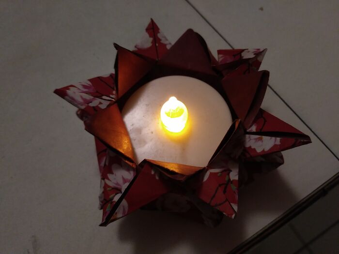 Origami Hexagon Candle Holder
