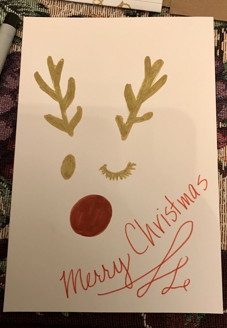 I Made Christmas Cards From Home Art Supplies