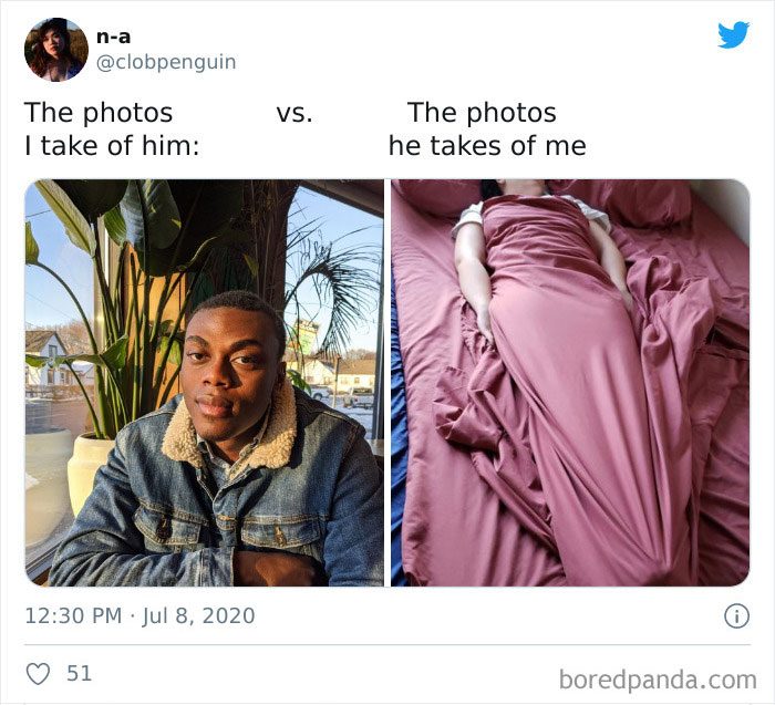 The Photos I Take Of Him vs. The Photos He Takes Of Me