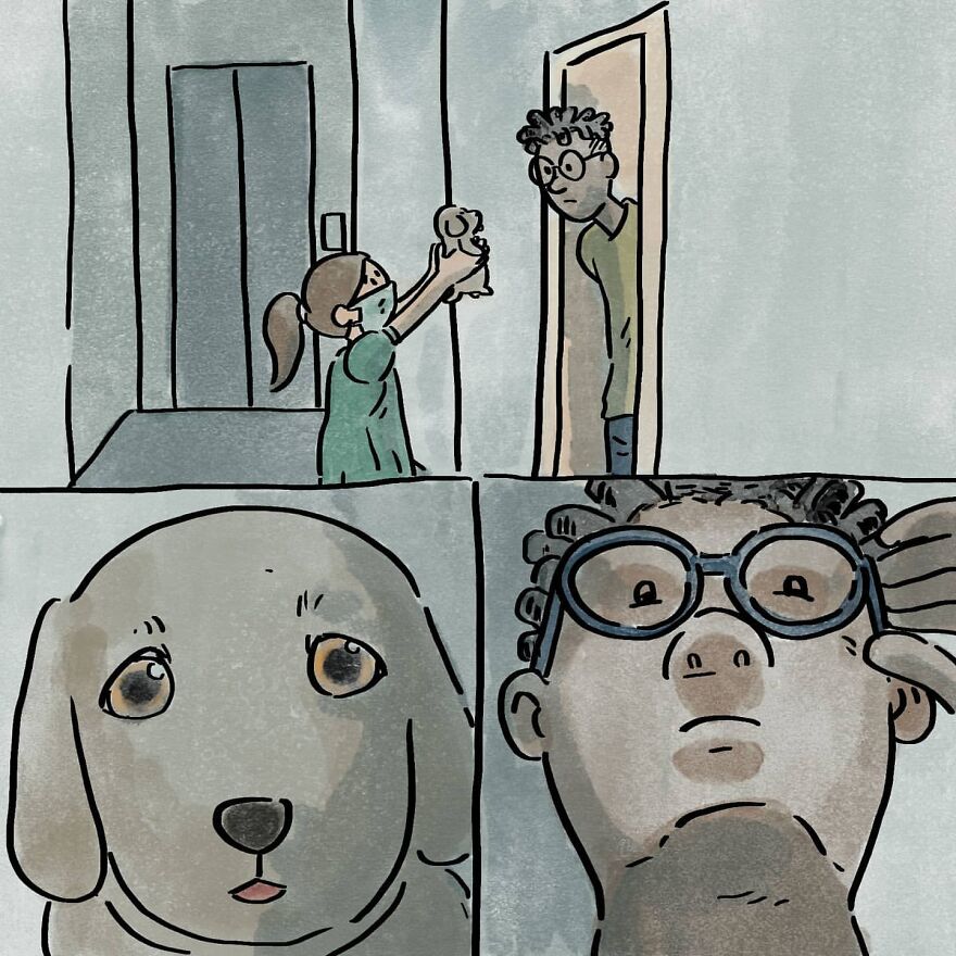 Este cómic llamado "La elección" muestra 2 resultados distintos tras elegir tener perro o no