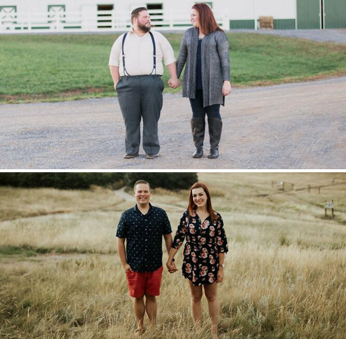 The Difference A Year Makes. 140 Pounds Down For Him, 100 For Me, Sleeved Together On 8/27/18