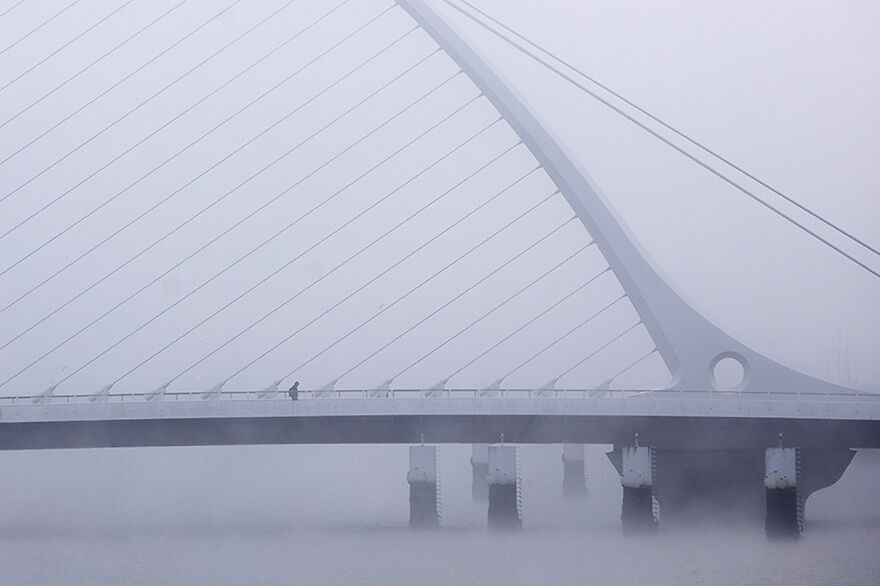 Beautiful Foggy Morning In Dublin City
