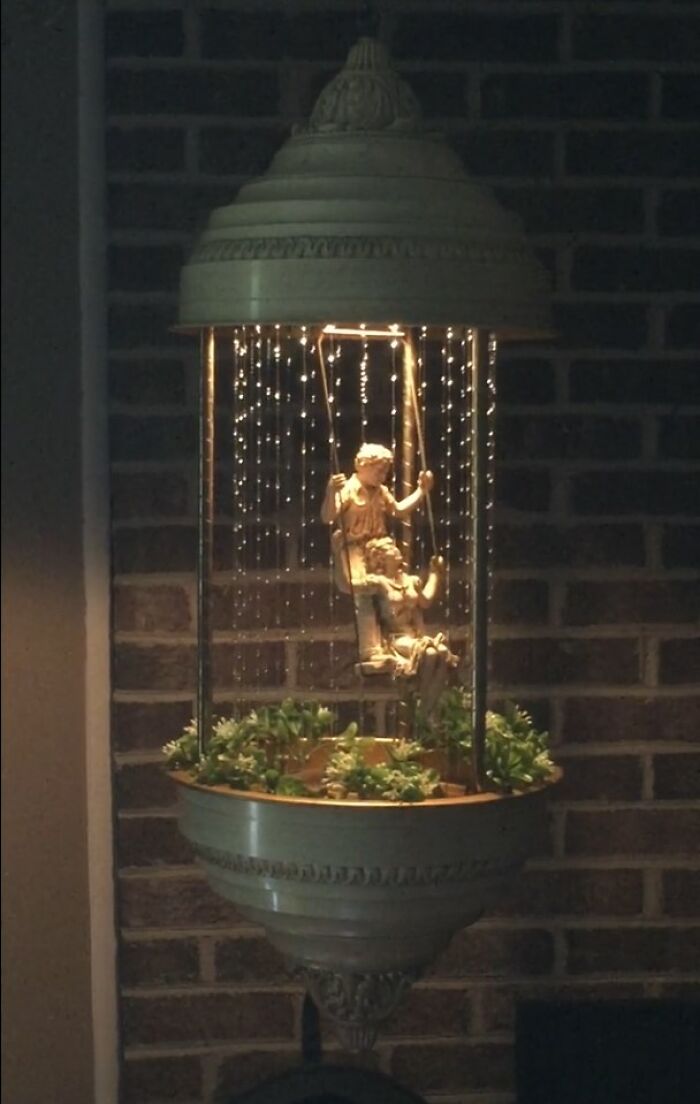 Just Found The Missing Piece To My 1978 Creators Hanging Rain Lamp, At The Same Thrift Store, A Month And A Half After I Found The Lamp Itself. Here Is It, Complete With The Swinging Couple And Original Foliage
