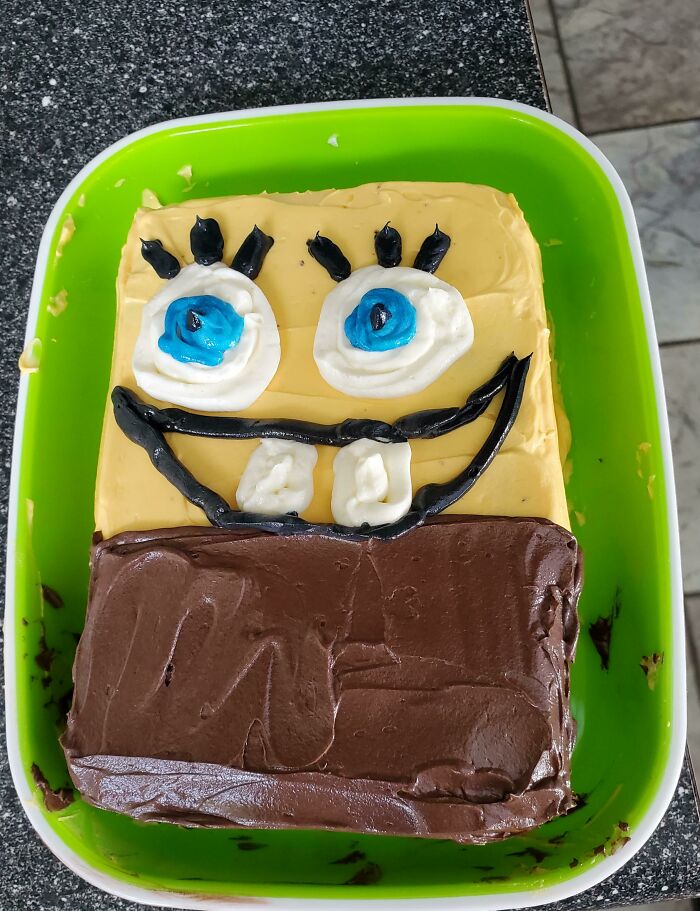 Tried To Make A Spongebob Cake For My Daughter's 3rd Birthday