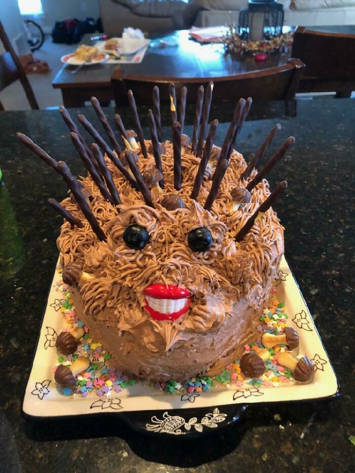 My Aunt's Finished "Porcupine" Cake