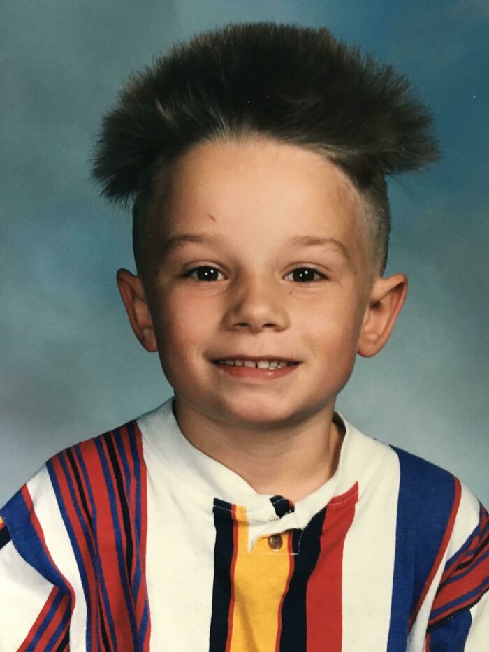 1994, Age 7 First Grade. My Stepdad Says I Wanted My Hair Cut That Way