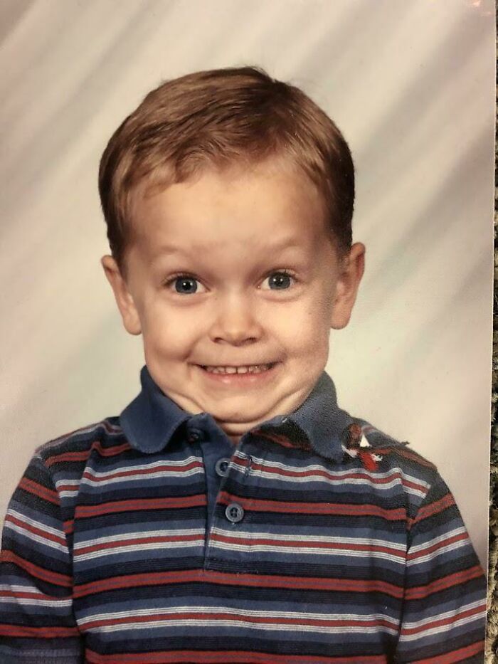 My Brother's Pre-K Picture. He Didn't Know How To Smile