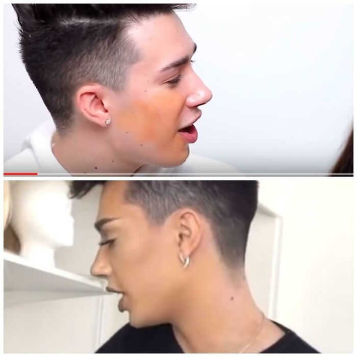 My First Time Seeing A His Makeup In Motion In These Two Clips And Jfc People Weren't Kidding When They Said He Has Literally No Clue How To Match His Foundation. That Line In The Neck... Sistah