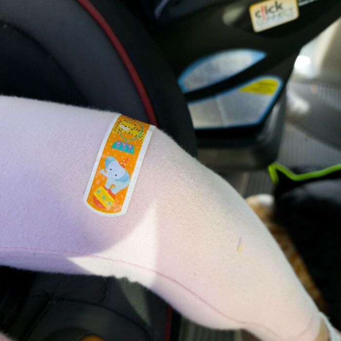 My Daughter Told Me Her Knee Hurt And That She Needed A Bandaid. She Also Didn’t Want To Take Her Tights Off. Apparently, This Made Things All Better