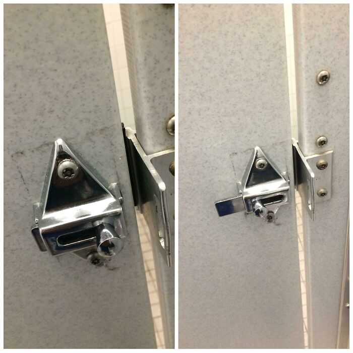 Installed The Lock On The Bathroom Stall Boss!