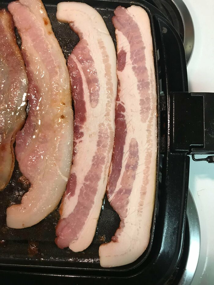 The Way This Bacons Hugs The Sides Of My Griddle