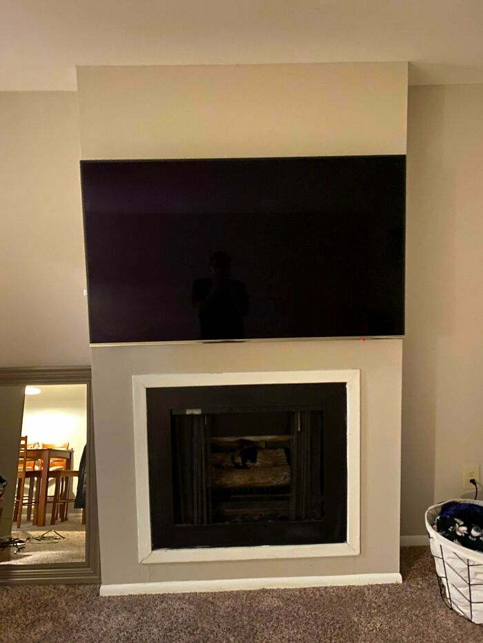 My Mounted TV Is Exactly The Same Width As The Wall Above My Fireplace