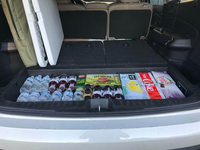 The Way The Drinks I Packed For Camping Fit In My Car