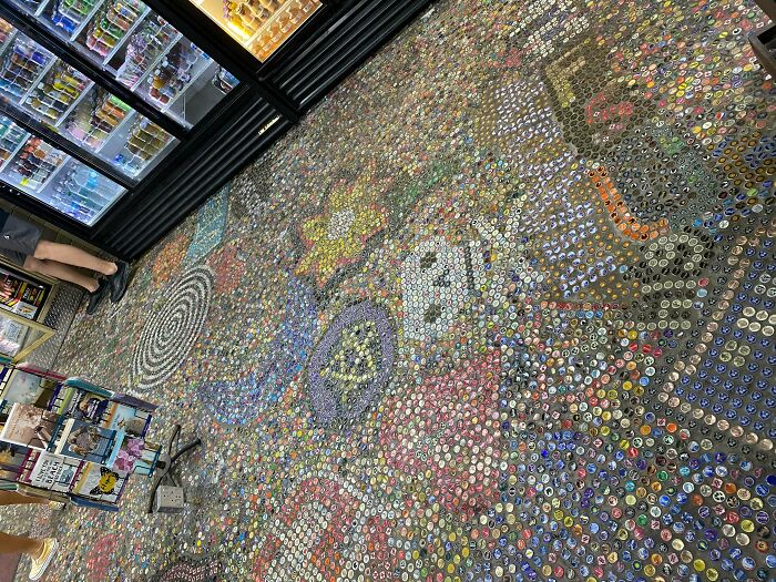 This Convenience Store’s Floor Is Made Of Bottle Caps.