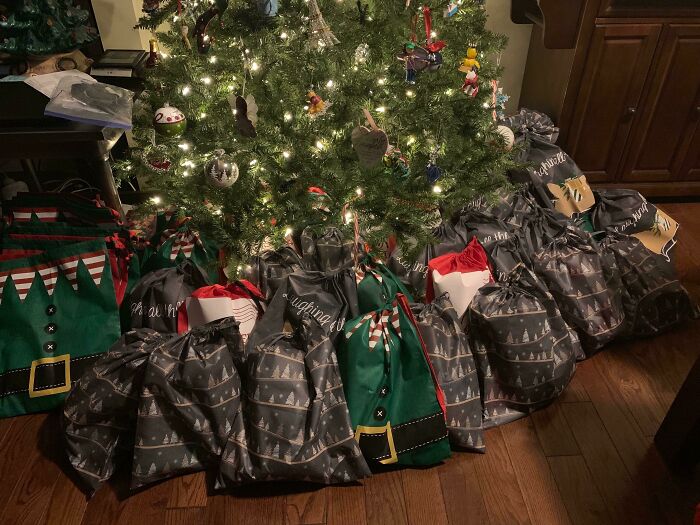 My Wife Found Out That 60% Seniors In Nursing Homes Have No Visitors And Get Nothing For Christmas. So She Held A Small Fundraiser And Put Together 61 Gift Bags For A Local Nursing Home. Each Bag Contains Chapstick, Lotion, Tissues, A Word Search Book A Pen, And A Blanket