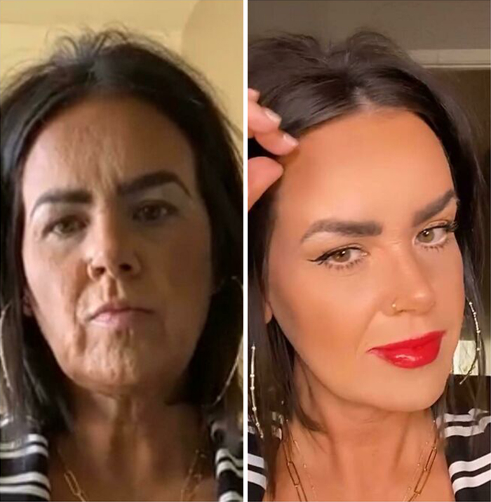 Left Is From Her Fb Live This Morning. Right Is Right After The Live In One Of Her Many Stories