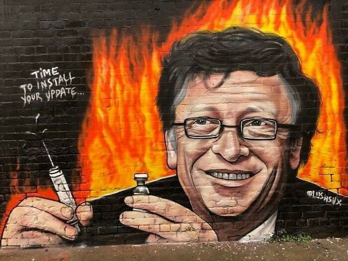 Anti-Bill Gates/Covid Vaccine In Australia. Pretty Good Artwork, Though!