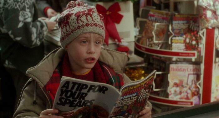 In Home Alone (1990), The Magazine Kevin Is Reading Is Woman's Day, With The Current Issue Featuring Christmas Decorations Which Kevin Later Arranges