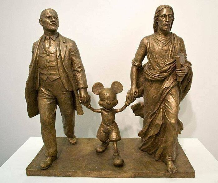 This Lenin Jesus And Mickey Statue