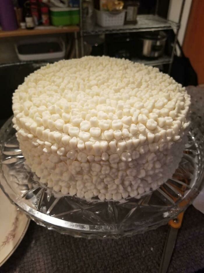 Just A Cake Covered In White Chocolate Teeth