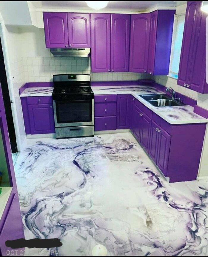 Nice Paint Job On The Cabinets But Why Purple