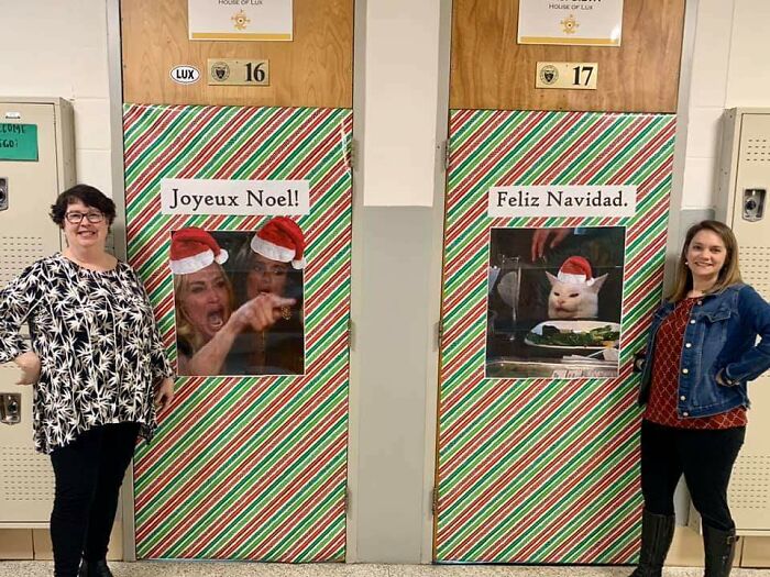 French And Spanish Class Decorated Their Doors