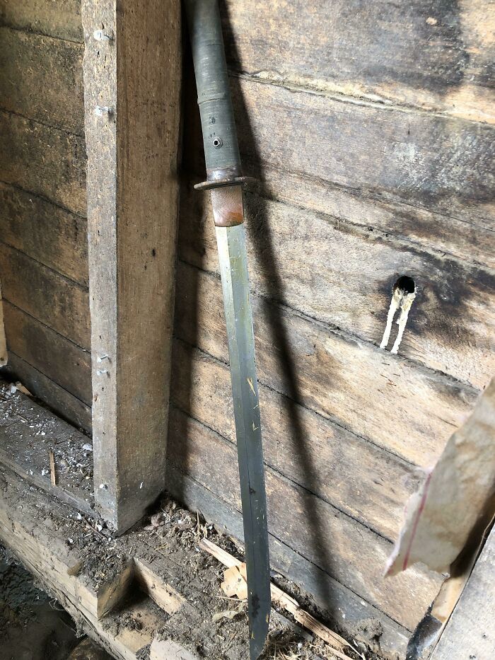 Renovating A 100-Year-Old House, Found What Looks Like A Samurai Sword Under A Section Of The House That Had A Dirt Floor