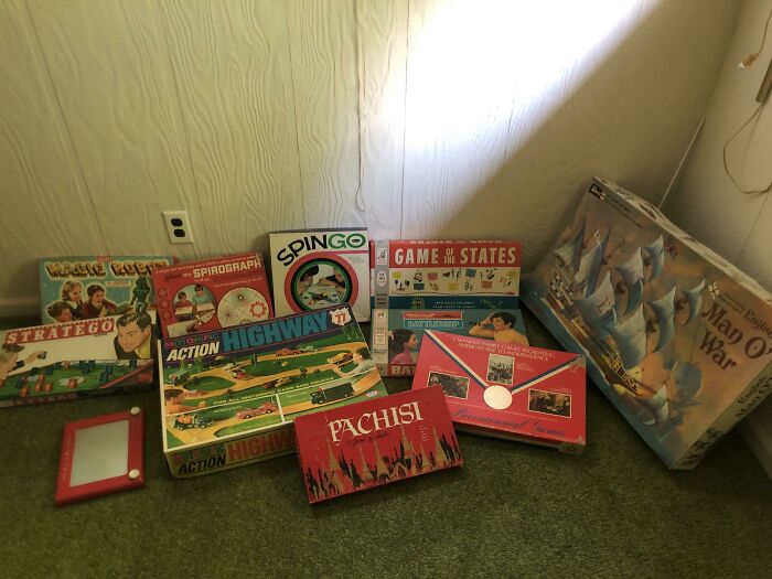 Vintage Board Games Found In An Attic Of A New House