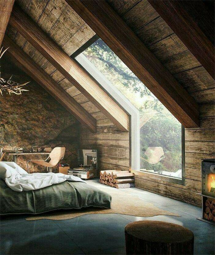 Beautiful Wooden Loft With Huge Window
