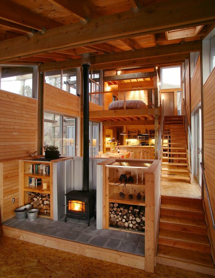 Dormitorio, cocina y comedor en un retiro apartado en la naturaleza, Idaho