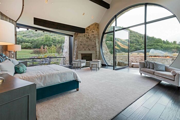 Extraordinary Bedroom Opens To The Wasatch Mountains. Estate On The Market For $14.9million