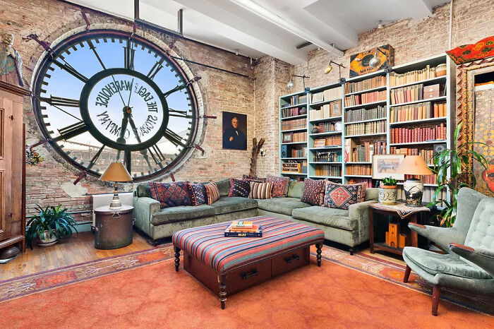 A Loft In An Old Warehouse, With Views Of The Brooklyn Bridge Through The Clock Window. Yours For Only $2.35 Million