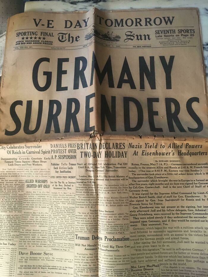 This WWII Newspaper From 1945 Found In My Grandparent’s Attic