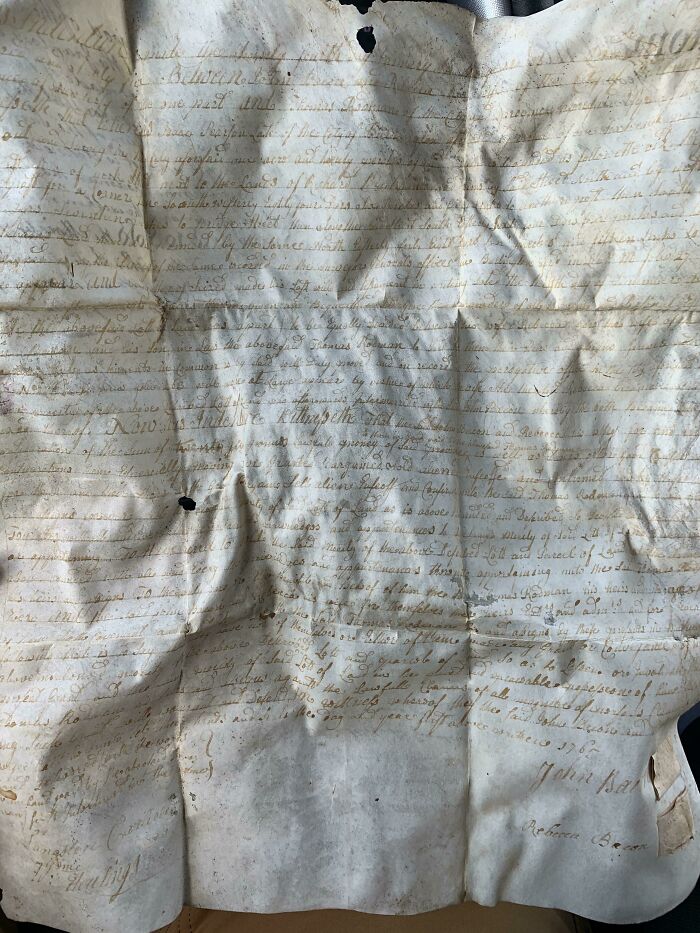 Found A 255-Year-Old Document In The Wall Of A House I Am Renovating. Looks Like A Deed From 1765 For A House In Burlington, NJ