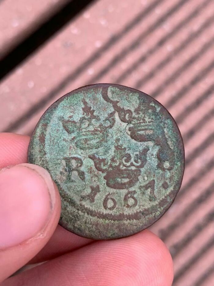 Found This Awesome Swedish Krona From 1667 In My Backyard