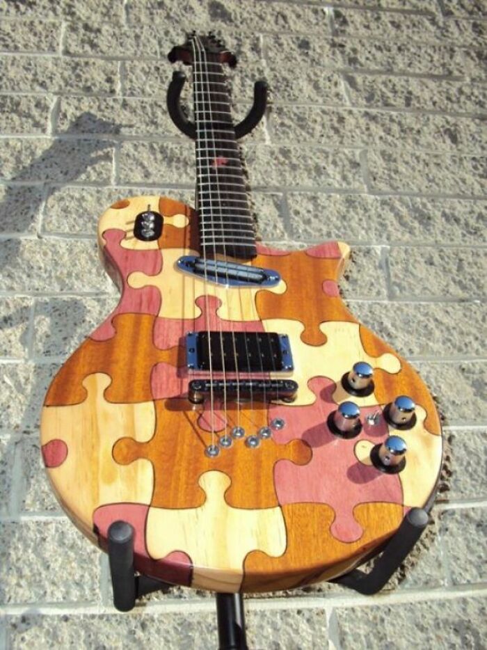 Puzzle themed guitar 