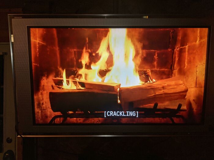 If You Ever Feel Useless, Remember You Can Turn On Subtitles For The Yule Log. Merry Christmas