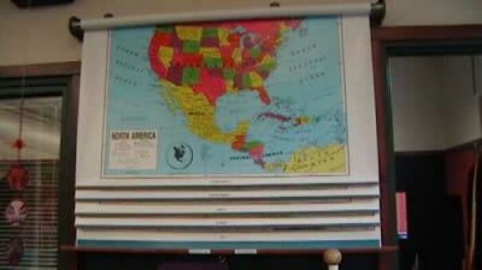 School Maps Over The Whiteboard