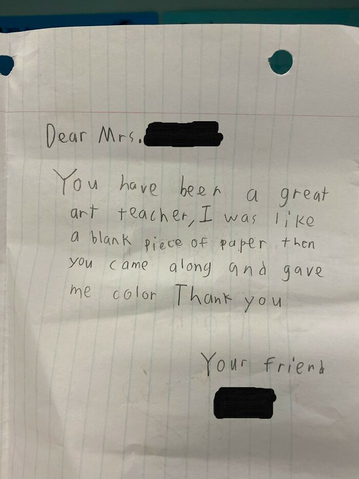 My Daughter's Letter To Her Teacher