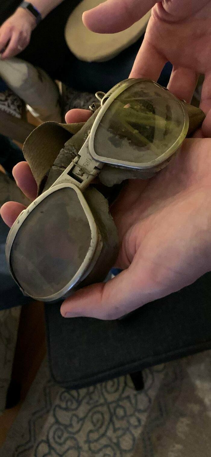 Found My Great Grandpa’s Wwii Air Force Goggles With Wwii Dirt Still On Em