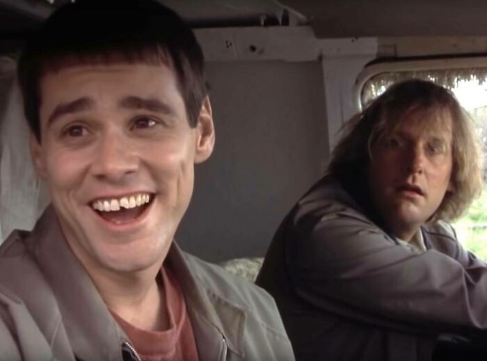 In 'Dumb And Dumber' (1994), Lloyd's Chipped Tooth Is Real. A Kid Jumped On Jim Carrey's Head In Detention When He Was A Child And He Had The Cap Removed To Look Dumb
