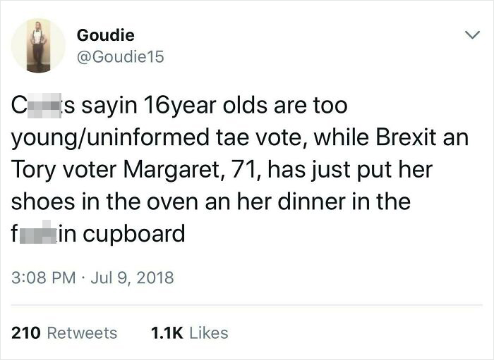 Too *old* Tae Vote, That’s Yer Problem