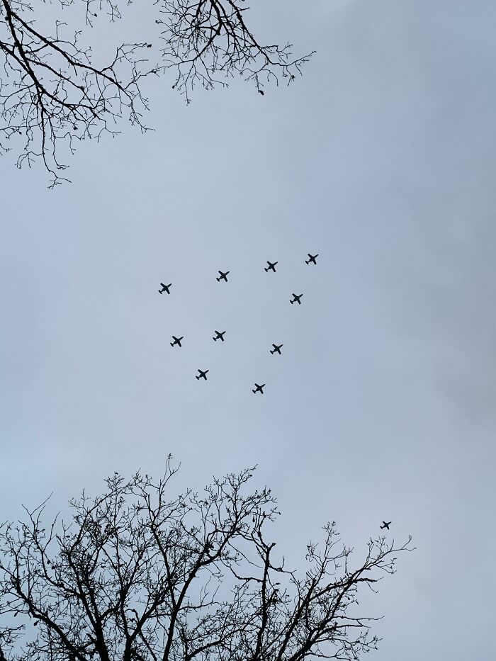 Just A Few Fighter Jets Flying Over Sweden In The Shape Of A Christmas Tree