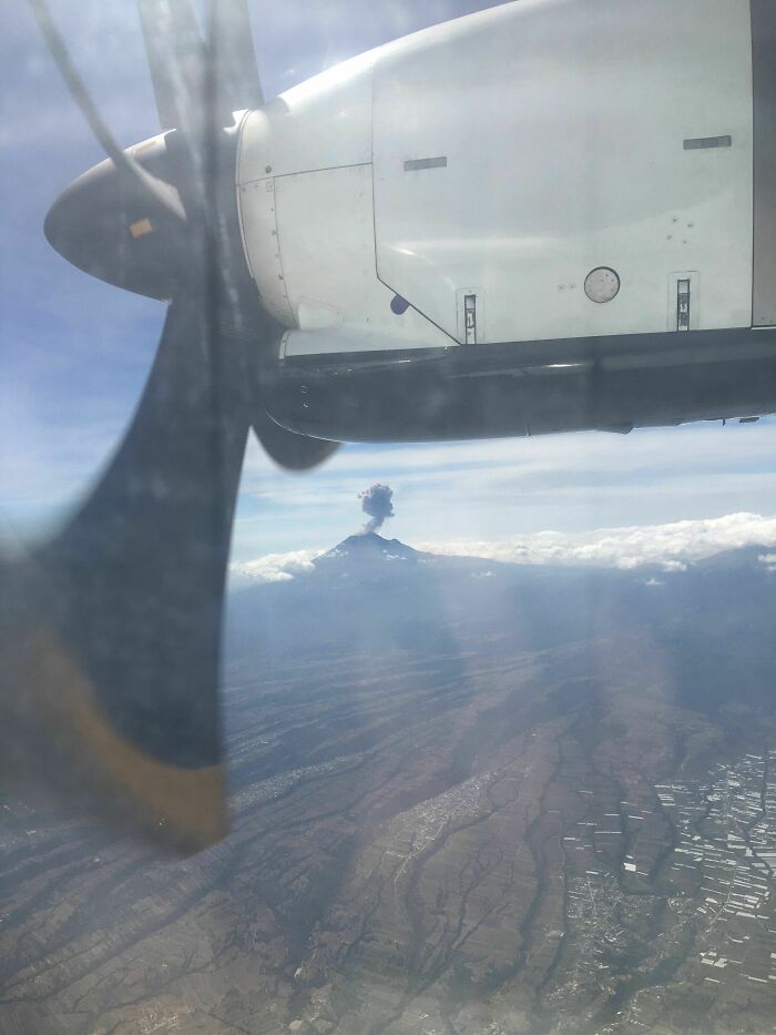 I Passed An Erupting Volcano On My Flight Yesterday
