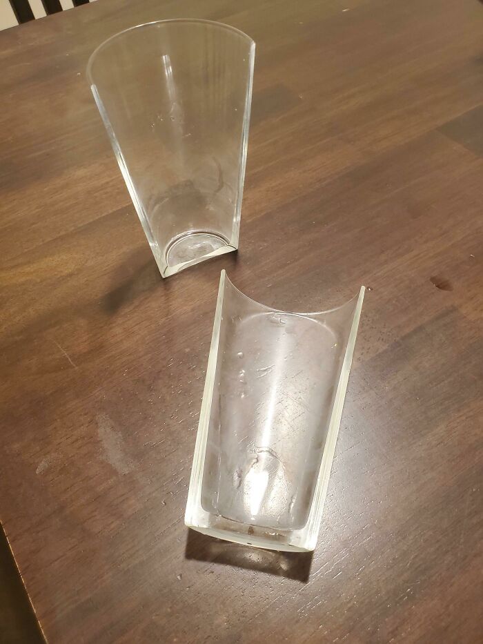 A Glass That Broke Vertically