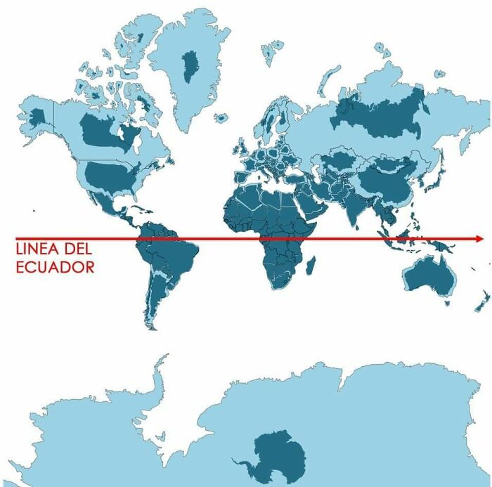 Light Blue Is A Map As We Know It And Dark Blue Is The Actual Size Of Each Country