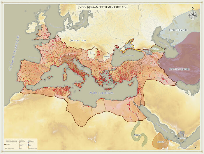 Every Roman Settlement (That Ever Existed, With Borders From 117ad)